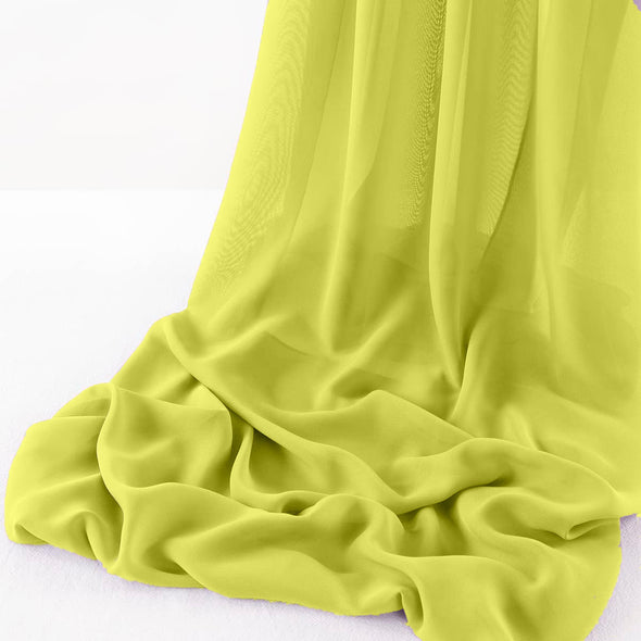 Lime Green Wool Dobby Chiffon Sheer Table Runner for Wedding, Decorations for Birthday Parties, Banquets, Engagements.