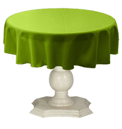 Lime Green Round Tablecloth Solid Dull Bridal Satin Overlay for Small Coffee Table Seamless