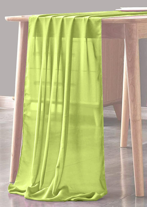 Lime Green Sheer Table Runner for Wedding, Decorations for Birthday Parties, Banquets, Engagements.