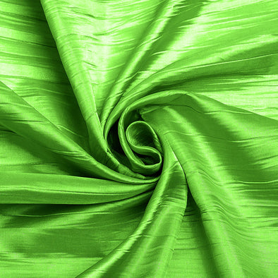Lime Crushed Taffeta Fabric - 54" Width - Creased Clothing Decorations Crafts - Sold By The Yard