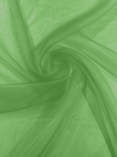 Lime 58/60"Wide 100% Polyester Soft Light Weight, Sheer Crystal Organza Fabric Sold By The Yard