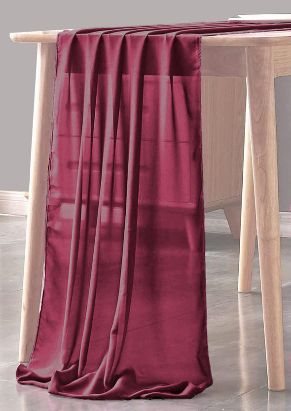 Magenta Sheer Table Runner for Wedding, Decorations for Birthday Parties, Banquets, Engagements.