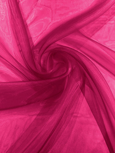 Magenta 58/60"Wide 100% Polyester Soft Light Weight, Sheer Crystal Organza Fabric Sold By The Yard