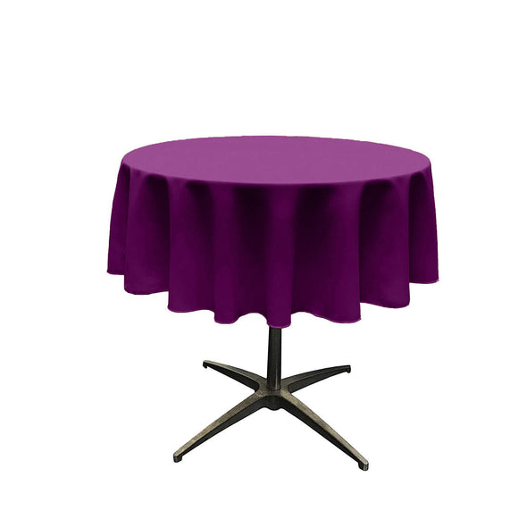 Magenta Solid Round Polyester Poplin Tablecloth Seamless