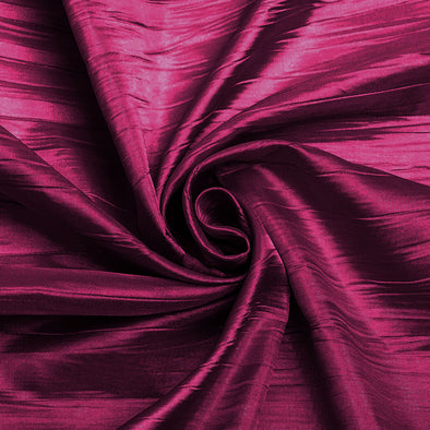 Magenta Crushed Taffeta Fabric - 54" Width - Creased Clothing Decorations Crafts - Sold By The Yard