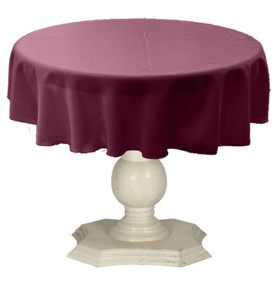 Magenta Round Tablecloth Solid Dull Bridal Satin Overlay for Small Coffee Table Seamless