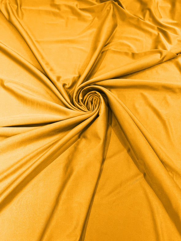 Mango Yellow Shiny Milliskin Nylon Spandex Fabric 4 Way Stretch 58" Wide Sold by The Yard
