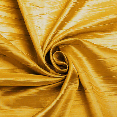 Mango Yellow Crushed Taffeta Fabric - 54" Width - Creased Clothing Decorations Crafts - Sold By The Yard
