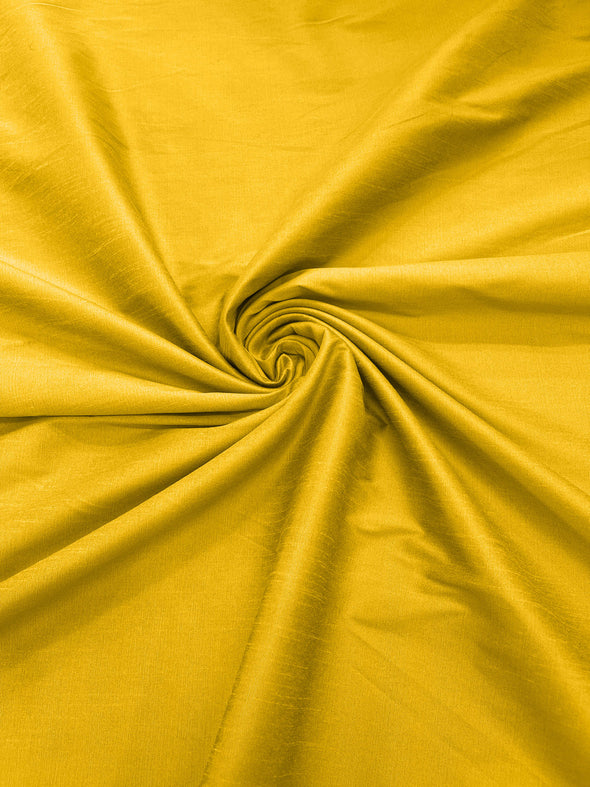 Mango Yellow Polyester Dupioni Faux Silk Fabric/ 55” Wide/Wedding Fabric/Home Décor.