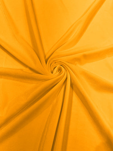 Mango Yellow 60" Wide 90% Polyester 10 percent Spandex Stretch Velvet Fabric for Sewing Apparel Costumes Craft, Sold By The Yard.