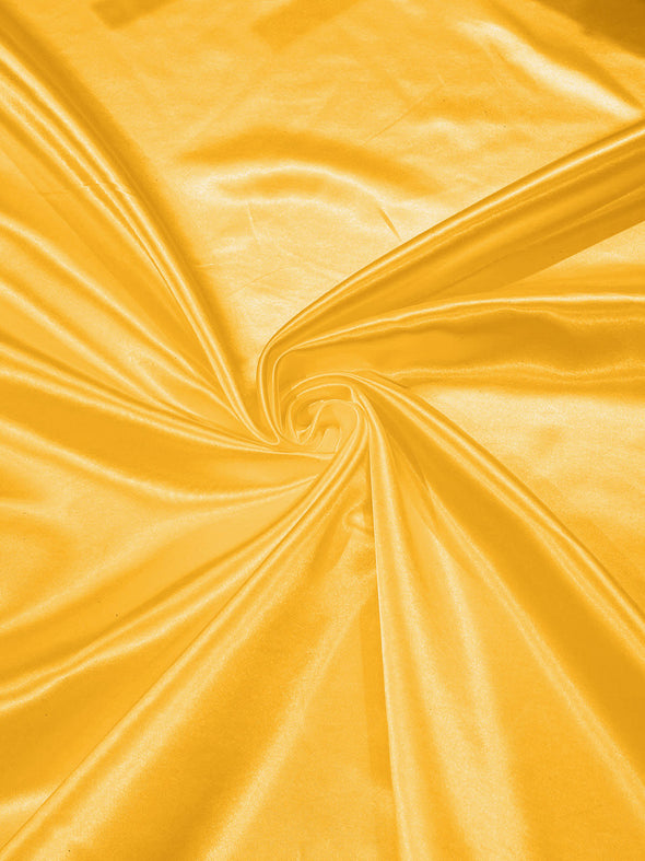 Mango Yellow Heavy Shiny Bridal Satin Fabric for Wedding Dress, 60" inches wide sold by The Yard. Modern Color