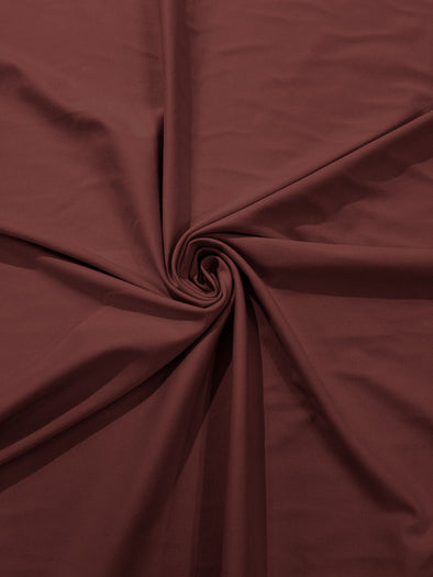 Marsala Stretch Ponte De Roma 320 GSM Knit Poly Rayon Fabric, Sold by the Yard.