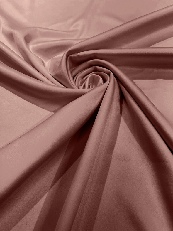 Mauve Pink Matte Stretch Lamour Satin Fabric 58" Wide/Sold By The Yard. New Colors