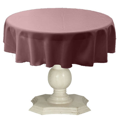 Mauve Round Tablecloth Solid Dull Bridal Satin Overlay for Small Coffee Table Seamless
