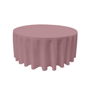 Mauve Solid Round Polyester Poplin Tablecloth With Seamless