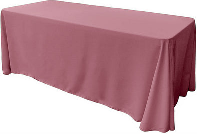Mauve Rectangular Polyester Poplin Tablecloth Floor Length / Party supply