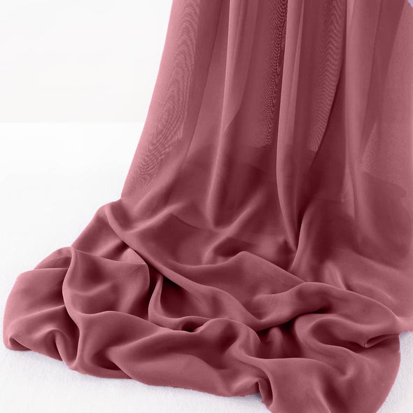 Mauve Wool Dobby Chiffon Sheer Table Runner for Wedding, Decorations for Birthday Parties, Banquets, Engagements.