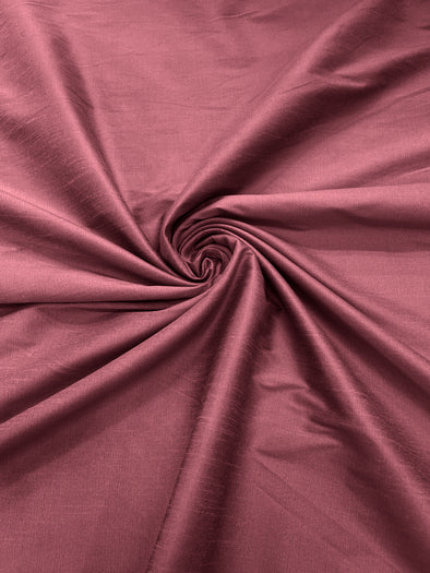 Mauve Polyester Dupioni Silk Fabric. Multipurpose Fabric for Décor/Dress/Window Curtains/Roman Shades/Clothes/ Sold By The Yard