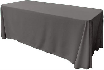 Medium Gray Rectangular Polyester Poplin Tablecloth Floor Length / Party supply
