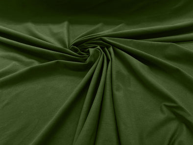 Medium Olive 58/60" Wide Cotton Jersey Spandex Knit Blend 95% Cotton 5 percent Spandex/Stretch Fabric/Costume