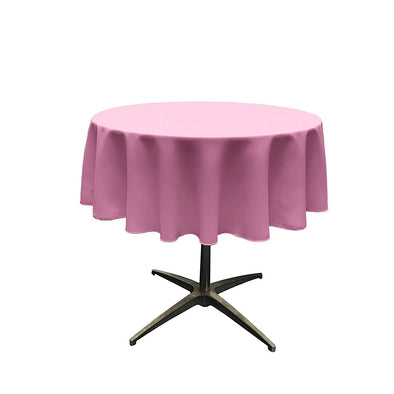 Mexi Pink Solid Round Polyester Poplin Tablecloth Seamless