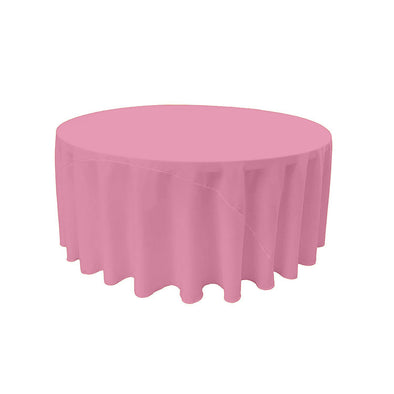 Mexi Pink Solid Round Polyester Poplin Tablecloth With Seamless