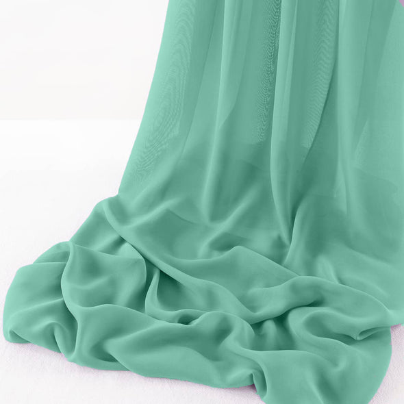 Mint Pack of 10 10ft Wool Dobby Chiffon Table Runner 29x120 Inches Runner for Wedding, Decorations for Birthday Parties, Banquets, Engagements, Sheer