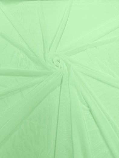 Mint 58/60" Wide Solid Stretch Power Mesh Fabric Spandex/ Sheer See-Though/Sold By The Yard.