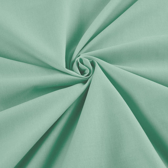 Mint Wide 65% Polyester 35 Percent Solid Poly Cotton Fabric for Crafts Costumes Decorations-Sold by the Yard