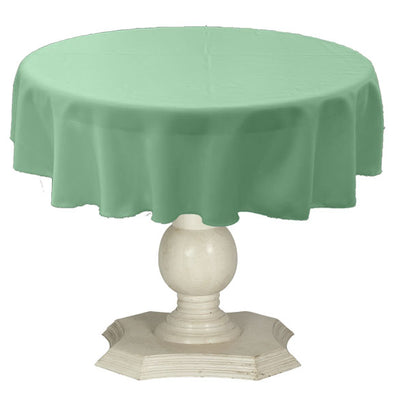 Mint Round Tablecloth Solid Dull Bridal Satin Overlay for Small Coffee Table Seamless