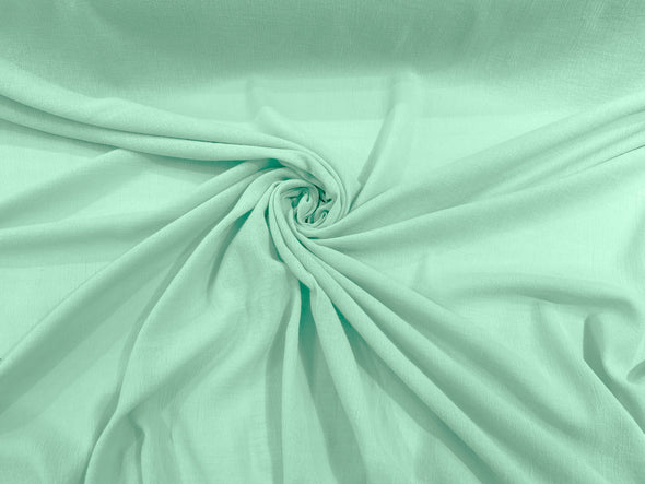 Mint Cotton Gauze Fabric Wide Crinkled Lightweight Sold by The Yard