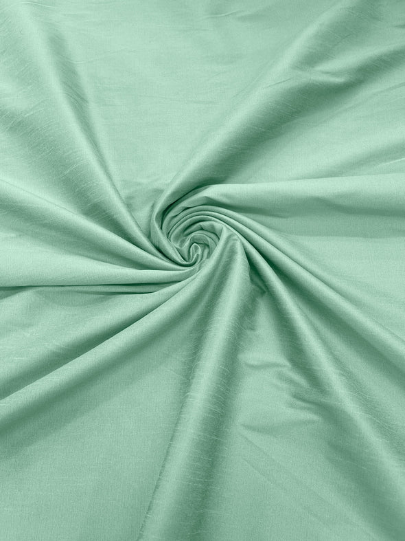 Mint Polyester Dupioni Silk Fabric. Multipurpose Fabric for Décor/Dress/Window Curtains/Roman Shades/Clothes/ Sold By The Yard