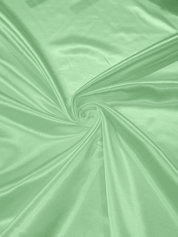 Mint Heavy Shiny Bridal Satin Fabric for Wedding Dress, 60" inches wide sold by The Yard. Modern Color