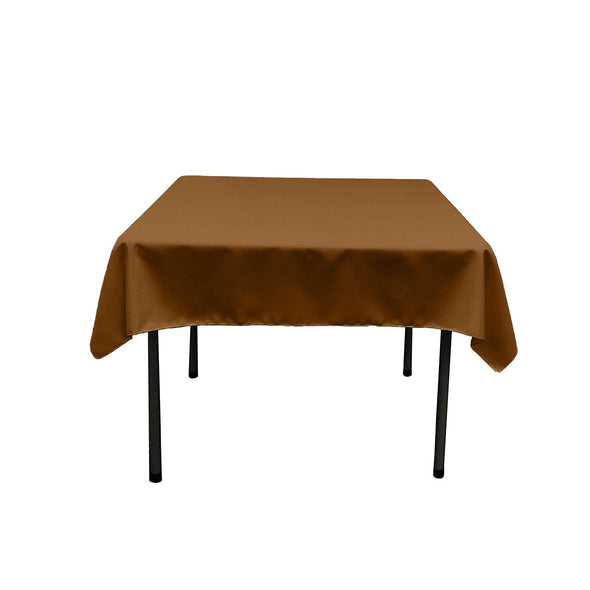 Mocha Square Polyester Poplin Table Overlay - Diamond. Choose Size Below