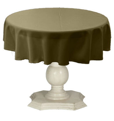 Moss Green Round Tablecloth Solid Dull Bridal Satin Overlay for Small Coffee Table Seamless