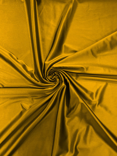 Mustard Yellow  Heavy Shiny Satin Stretch Spandex Fabric/58 Inches Wide/Prom/Wedding/Cosplays