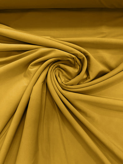 Mustard ITY Fabric Polyester Knit Jersey 2 Way Stretch Spandex Sold By The Yard
