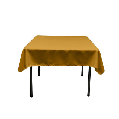 Mustard Square Polyester Poplin Table Overlay - Diamond. Choose Size Below