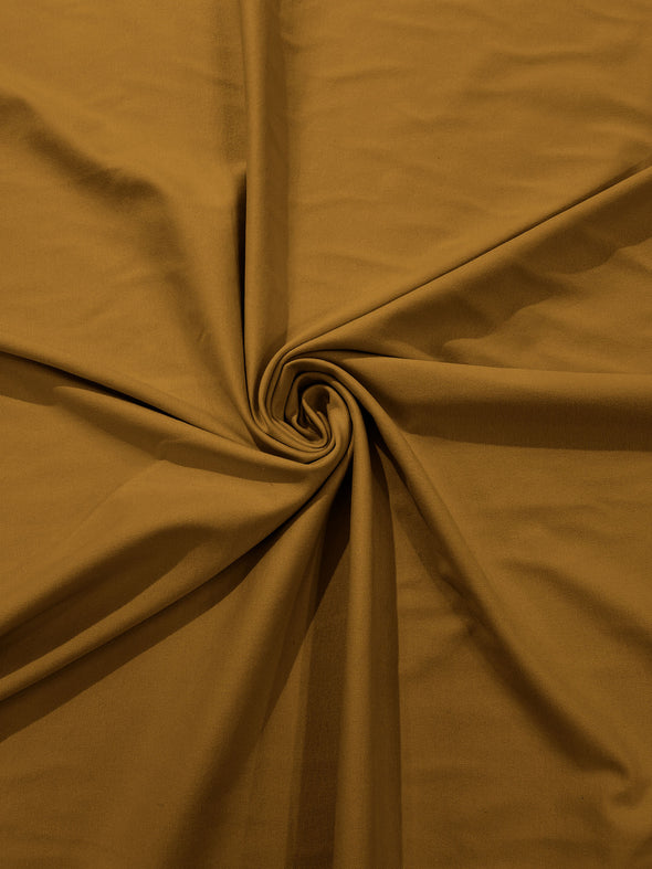 Mustard Stretch Ponte De Roma 320 GSM Knit Poly Rayon Fabric, Sold by the Yard.