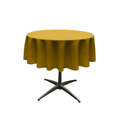 Mustard Solid Round Polyester Poplin Tablecloth Seamless
