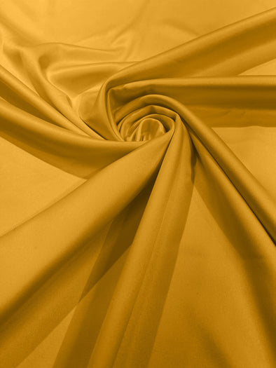 Mustard Matte Stretch Lamour Satin Fabric 58" Wide/Sold By The Yard. New Colors