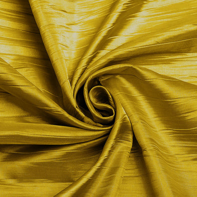 Mustard Crushed Taffeta Fabric - 54" Width - Creased Clothing Decorations Crafts - Sold By The Yard