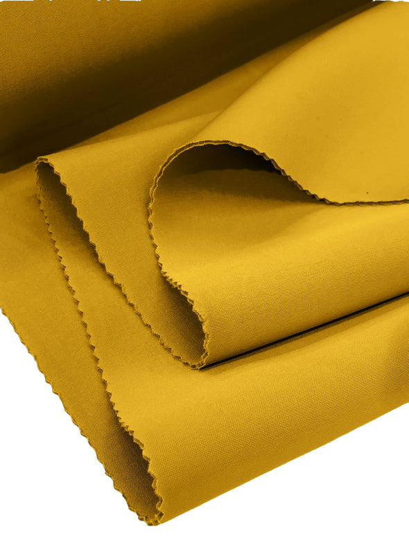 Mustard Neoprene Scuba Super Techno Fabric, 2mm Thick, Solid Colors, Sold by The Yard.