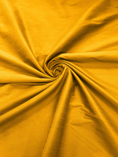 Mustard Polyester Dupioni Silk Fabric. Multipurpose Fabric for Décor/Dress/Window Curtains/Roman Shades/Clothes/ Sold By The Yard