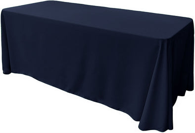 Navy Blue Rectangular Polyester Poplin Tablecloth Floor Length / Party supply