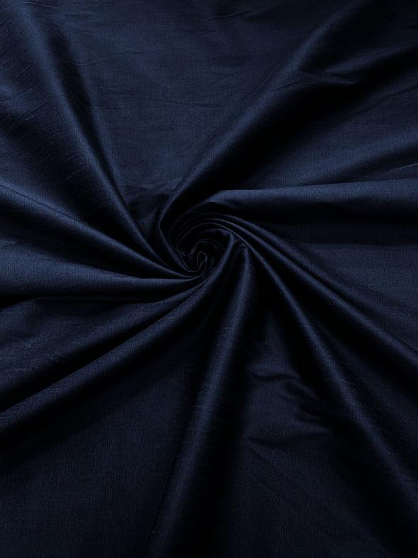 Navy Blue Polyester Dupioni Faux Silk Fabric/ 55” Wide/Wedding Fabric/Home Décor.