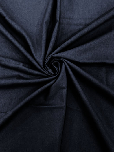 Navy Blue Medium Weight Natural Linen Fabric/50"Wide/Clothing