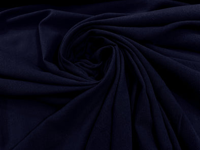 Navy Blue Cotton Gauze Fabric Wide Crinkled Lightweight Sold by The Yard