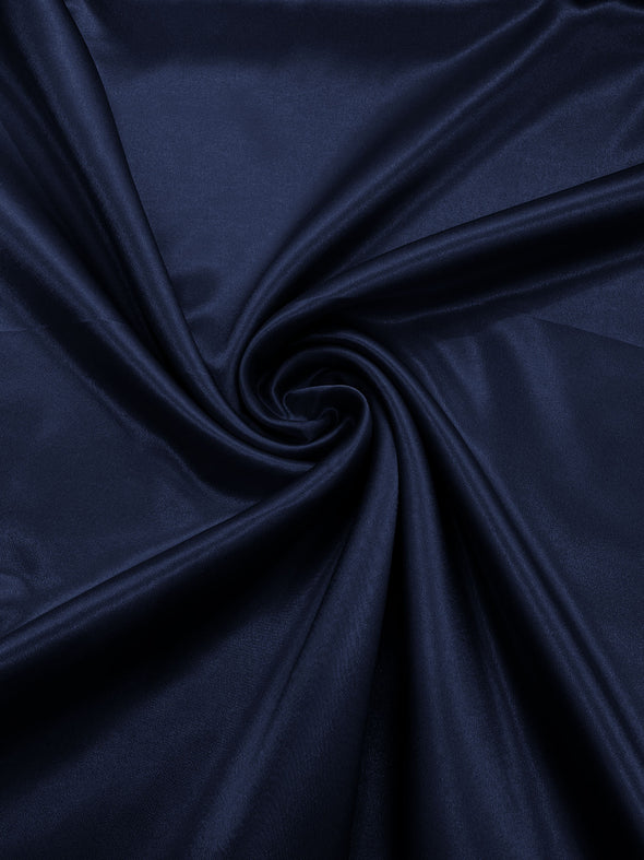 Navy Blue Crepe Back Satin Bridal Fabric Draper/Prom/Wedding/58" Inches Wide Japan Quality