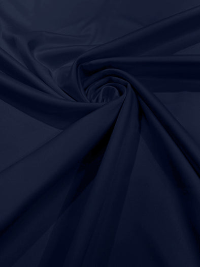 Navy Blue Matte Stretch Lamour Satin Fabric 58" Wide/Sold By The Yard. New Colors